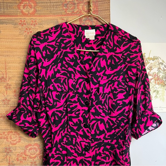 1980’s Funky Patterned Midi Dress - Picture 3 of 7